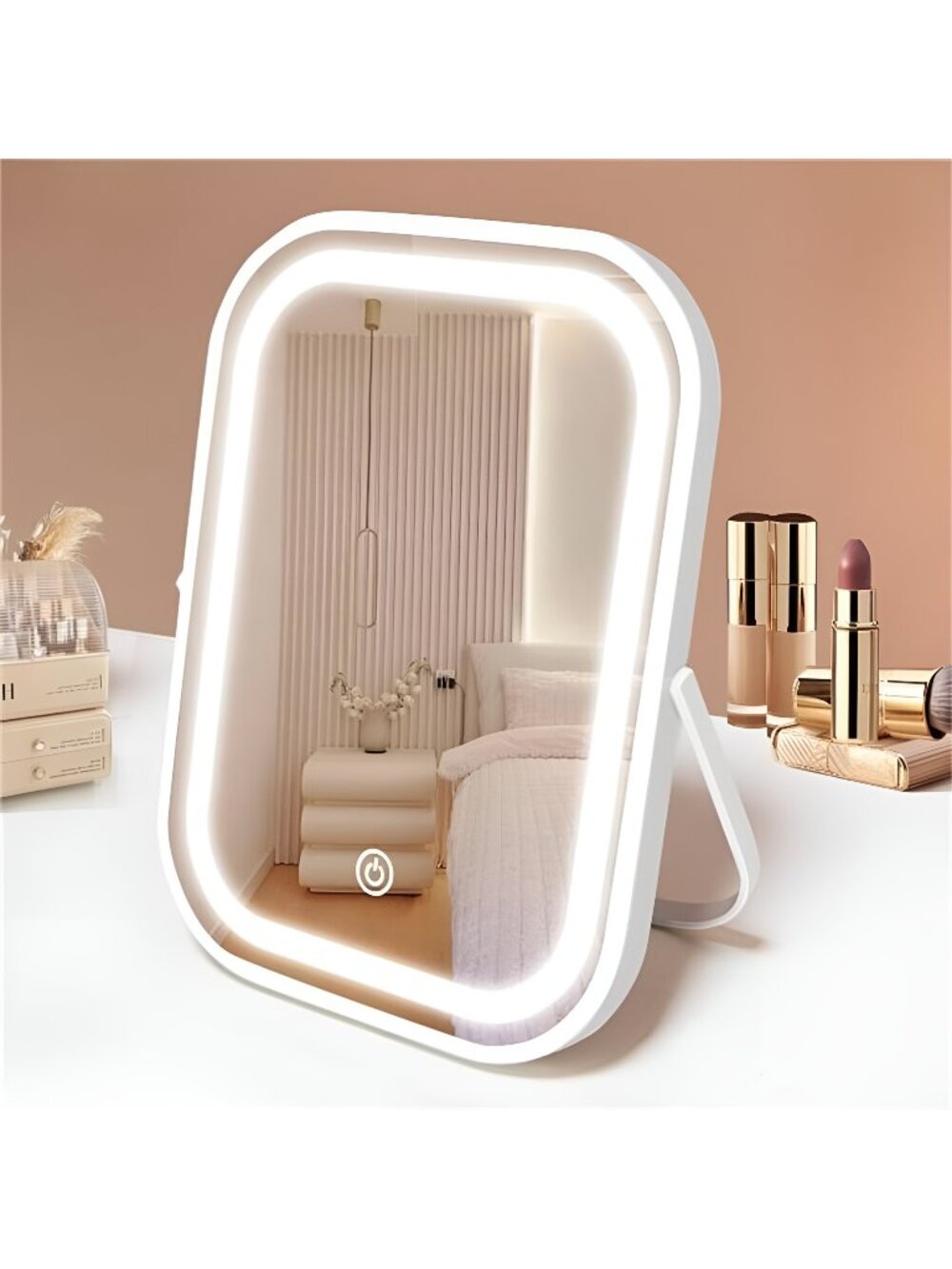 Travel Makeup Mirror with Lights, Portable Small Beauty LED Vanity Mirror with